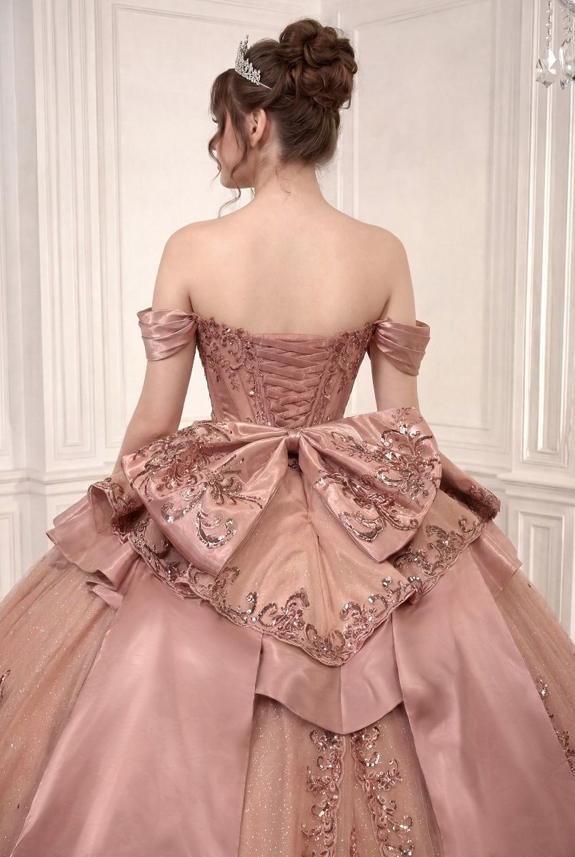 Applique Off Shoulder Ball Gown by Ladivine 15745