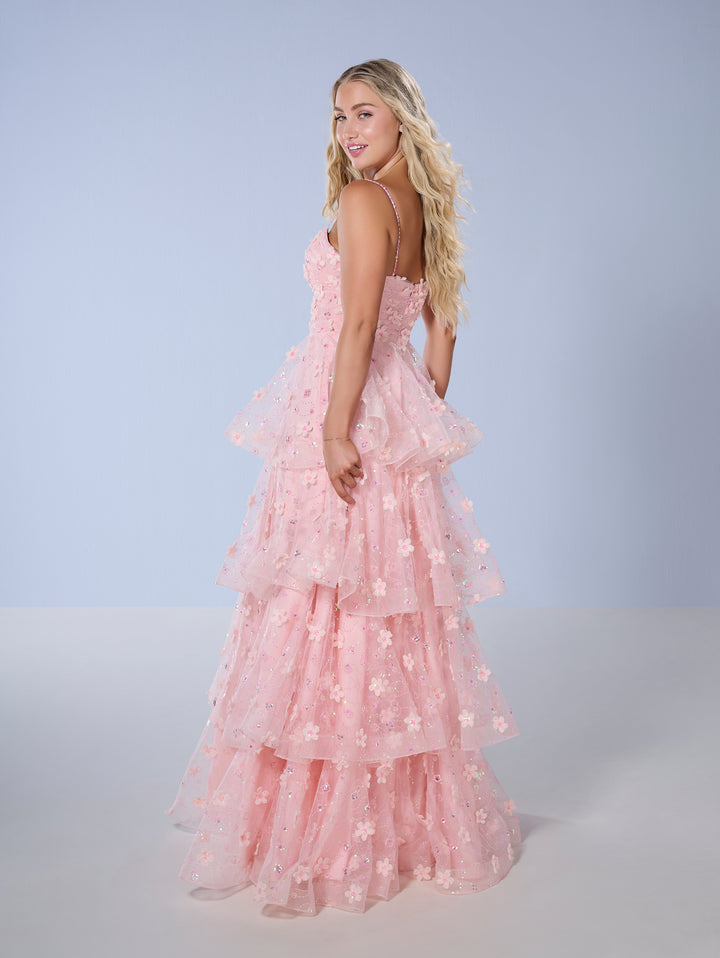 3D Floral Sleeveless Layered Gown by Tiffany Designs 16144
