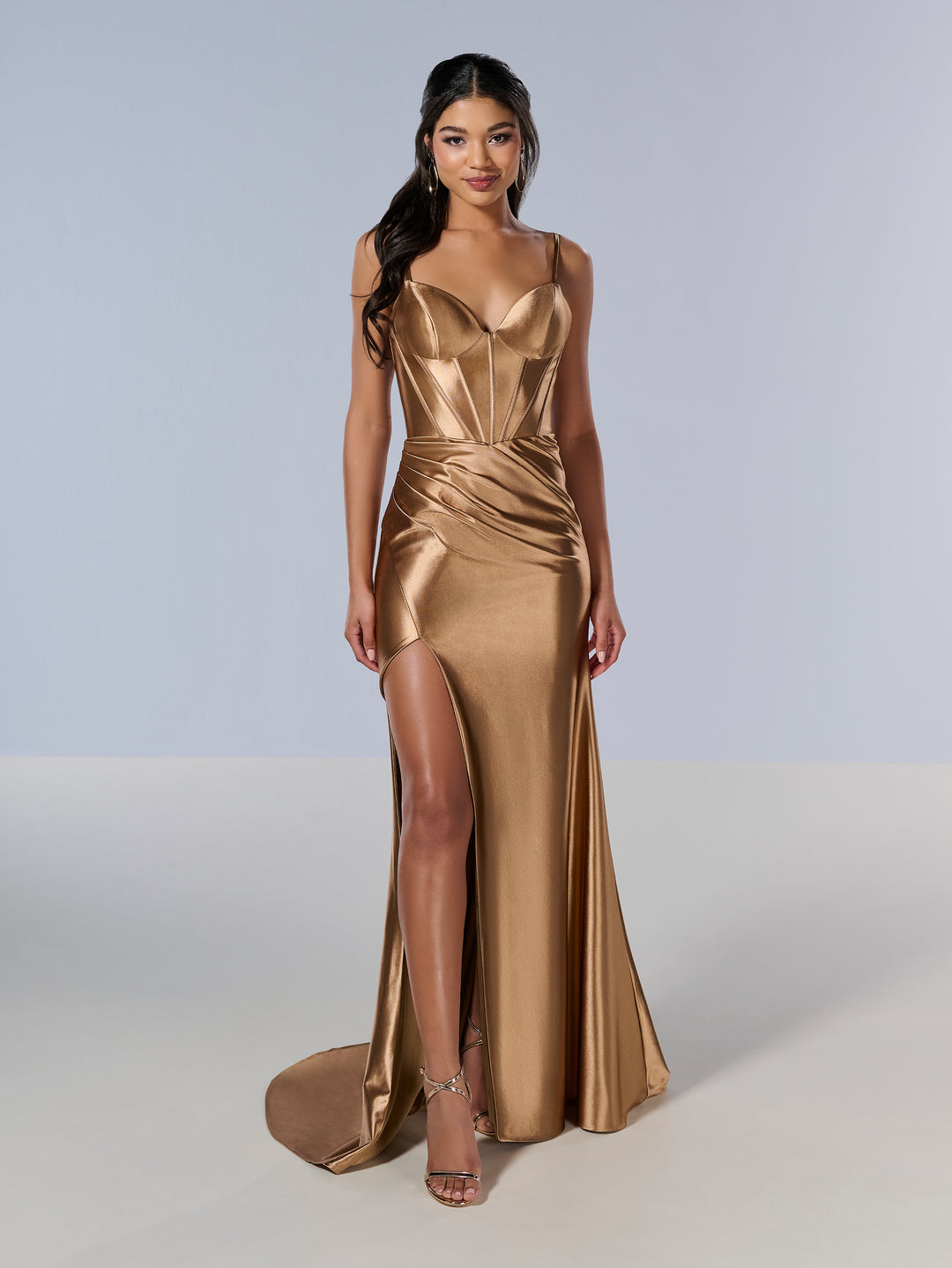 Jersey Sleeveless Slit Gown by Tiffany Designs 16177