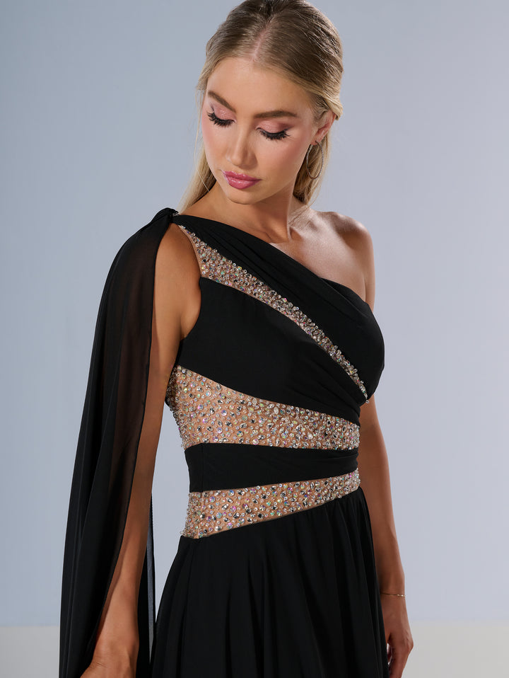 Chiffon One Shoulder A-line Gown by Tiffany Designs 16217