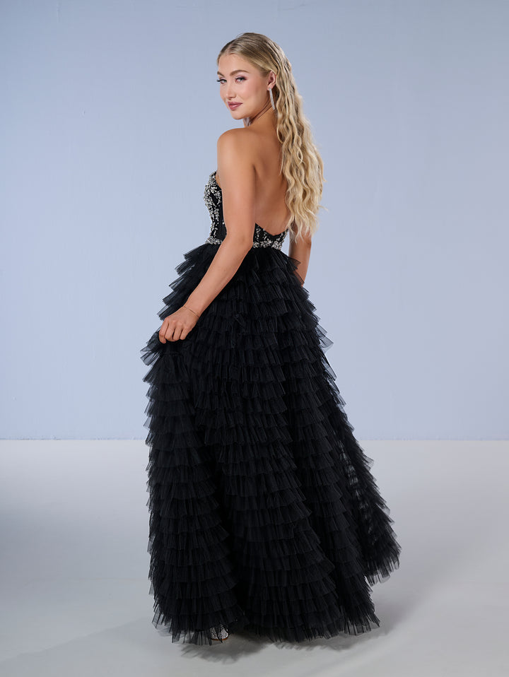 Strapless A-line Tiered Gown by Tiffany Designs 16220
