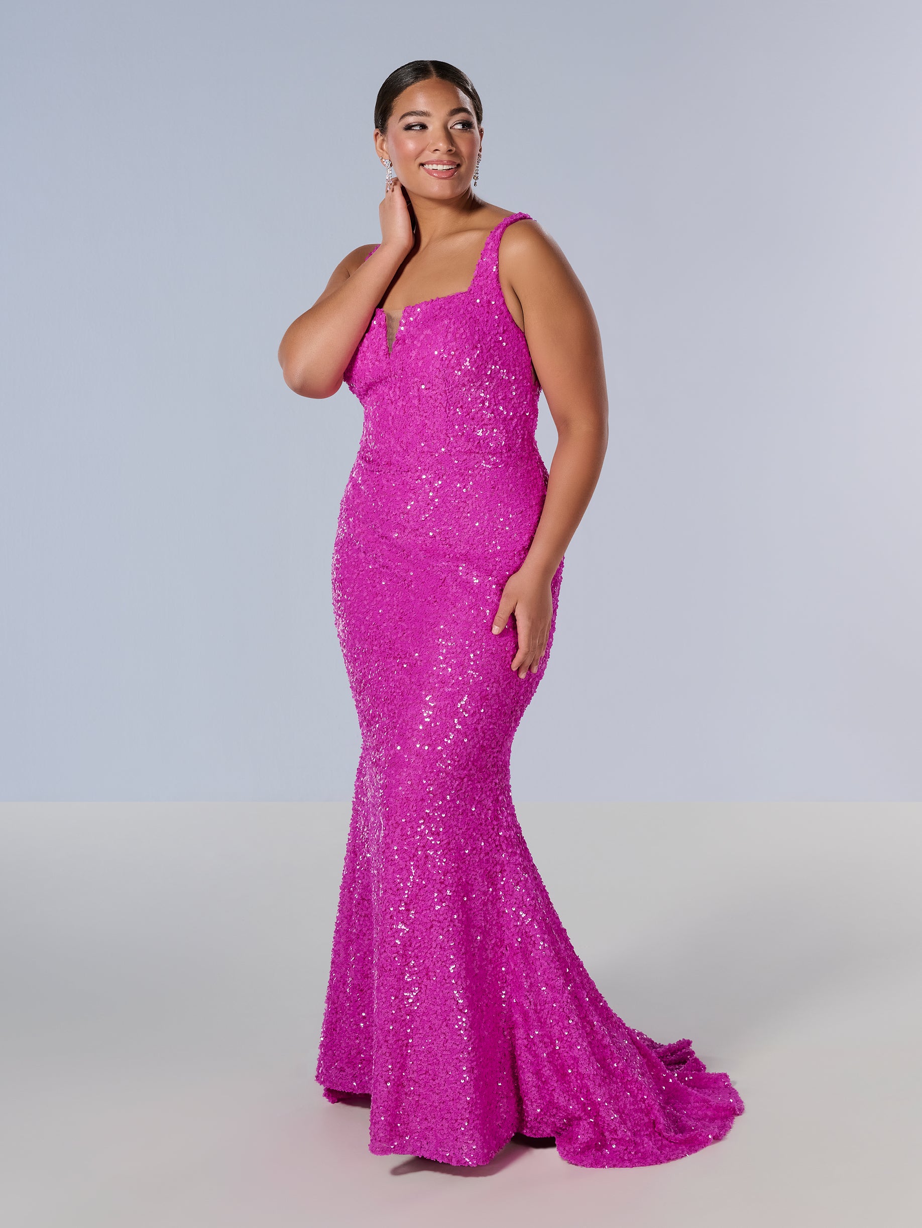 Plus Size Fitted Sequin Gown by Tiffany Designs 16231 – ABC Fashion