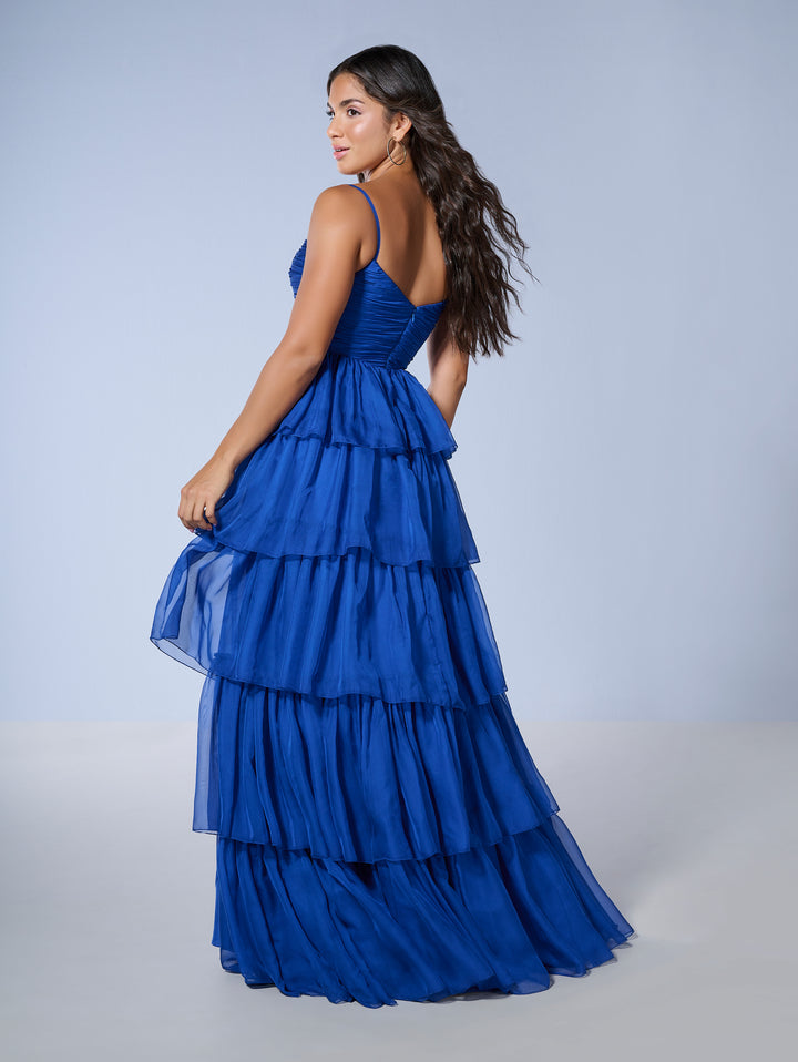 Chiffon Sleeveless Tiered A-line Gown by Tiffany Designs 16241