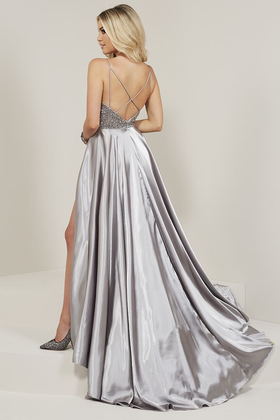 Beaded Crepe Sleeveless A-line Gown by Tiffany Designs 16341