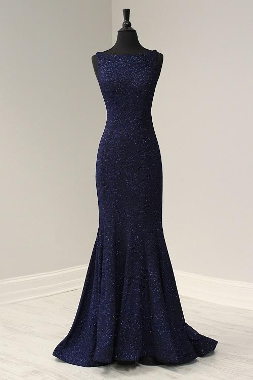 Glitter Jersey Sleeveless Mermaid Gown by Tiffany Designs 16368
