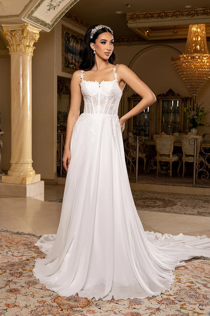 Chiffon Sleeveless Bridal Gown by May Queen RQ8248