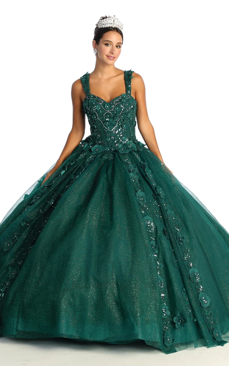3D Floral Sleeveless Ball Gown by May Queen LK171