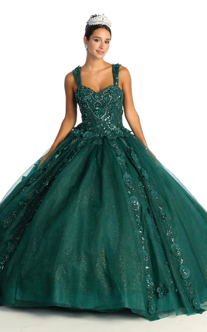 3D Floral Sleeveless Ball Gown by May Queen LK171