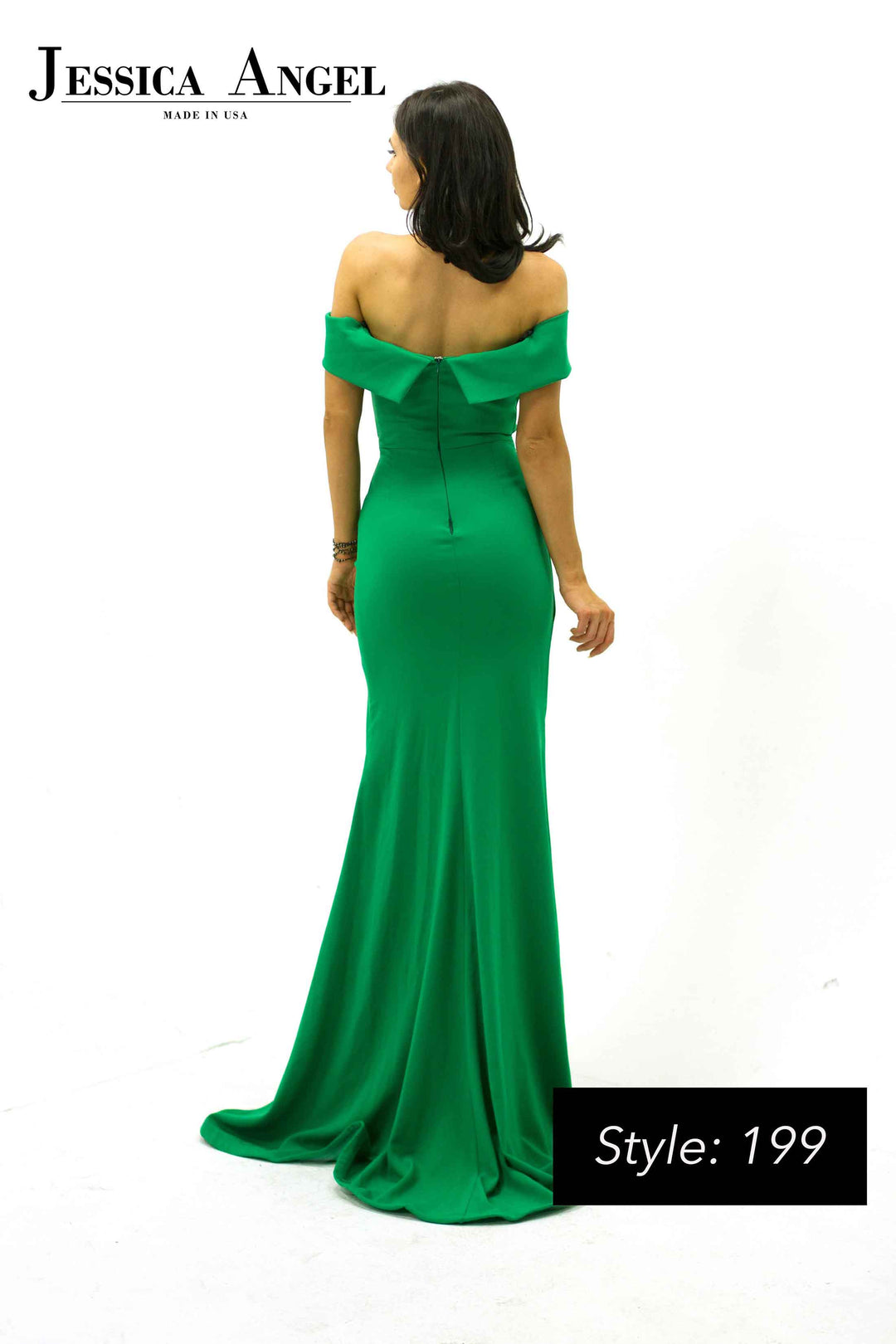 Odessa Off Shoulder Slit Gown by Jessica Angel 199
