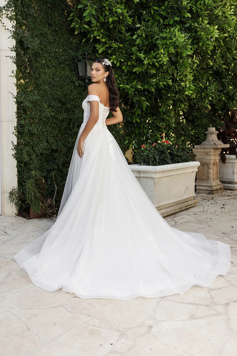 Off Shoulder A-line Bridal Gown by May Queen RQ8182
