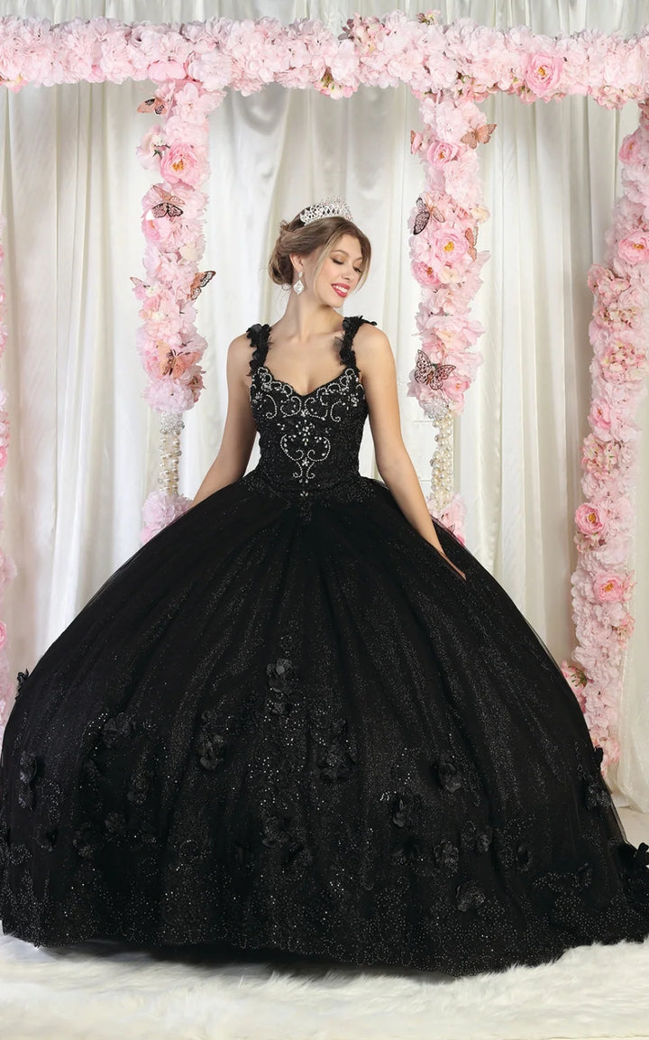 3D Floral Sleeveless Ball Gown by May Queen LK180