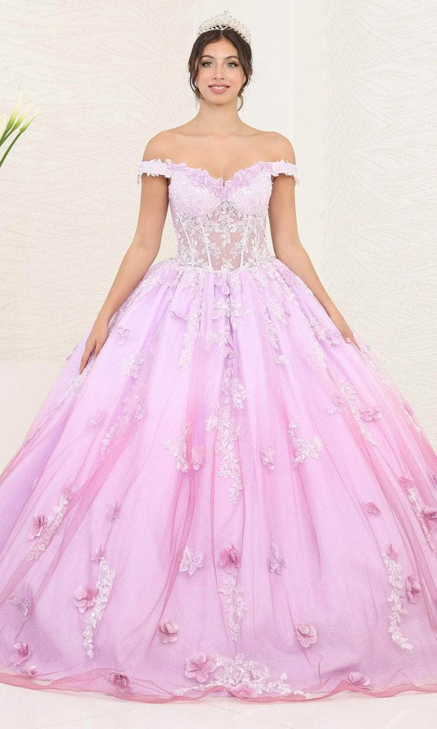 Ombre Off Shoulder Ball Gown by May Queen LK254