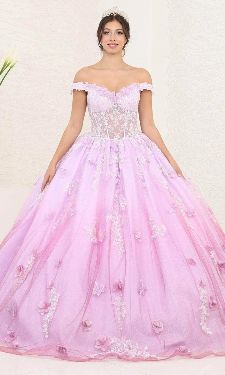Ombre Off Shoulder Ball Gown by May Queen LK254