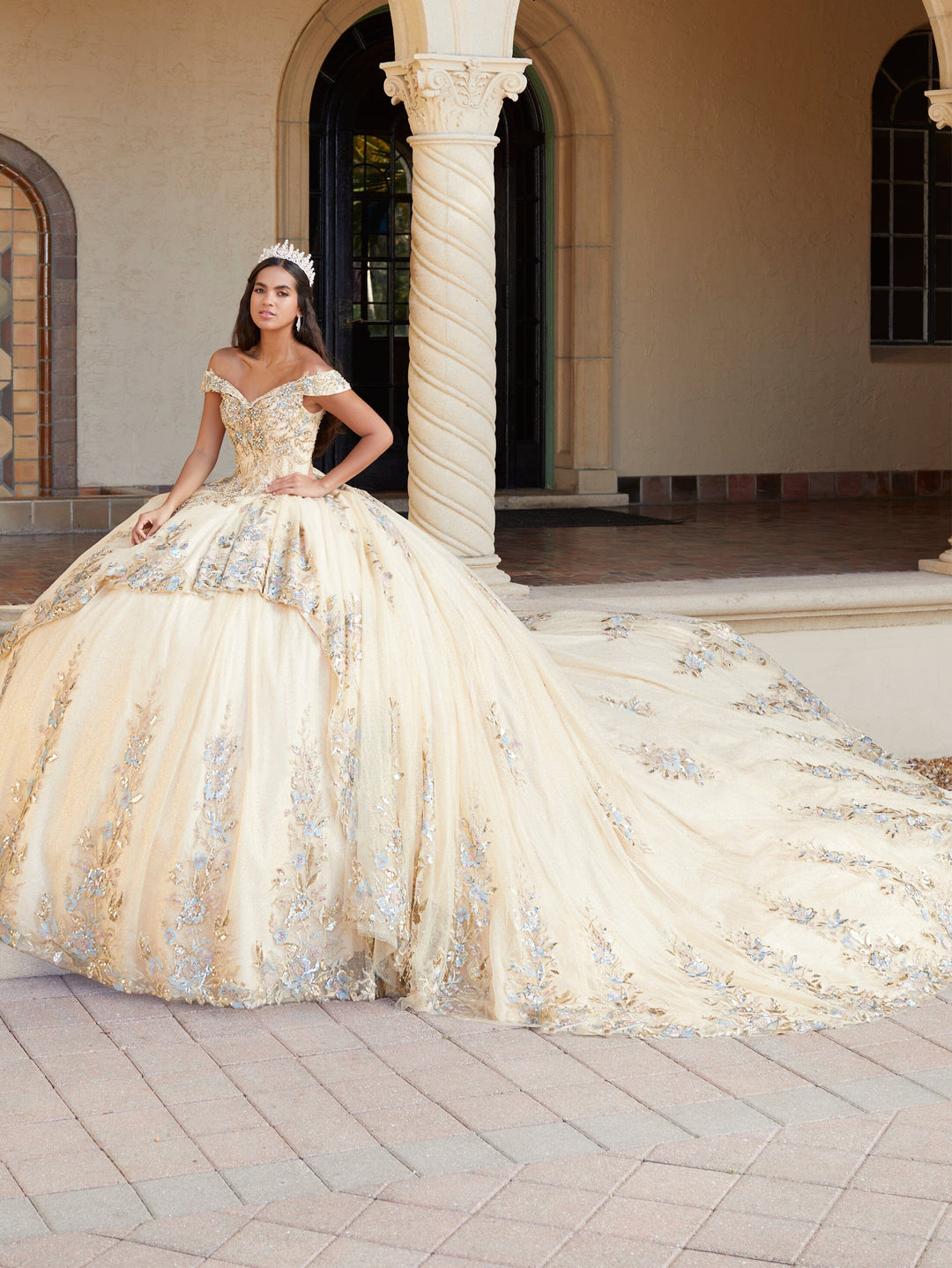 2-Piece High Low Quinceanera Dress by House of Wu 26058