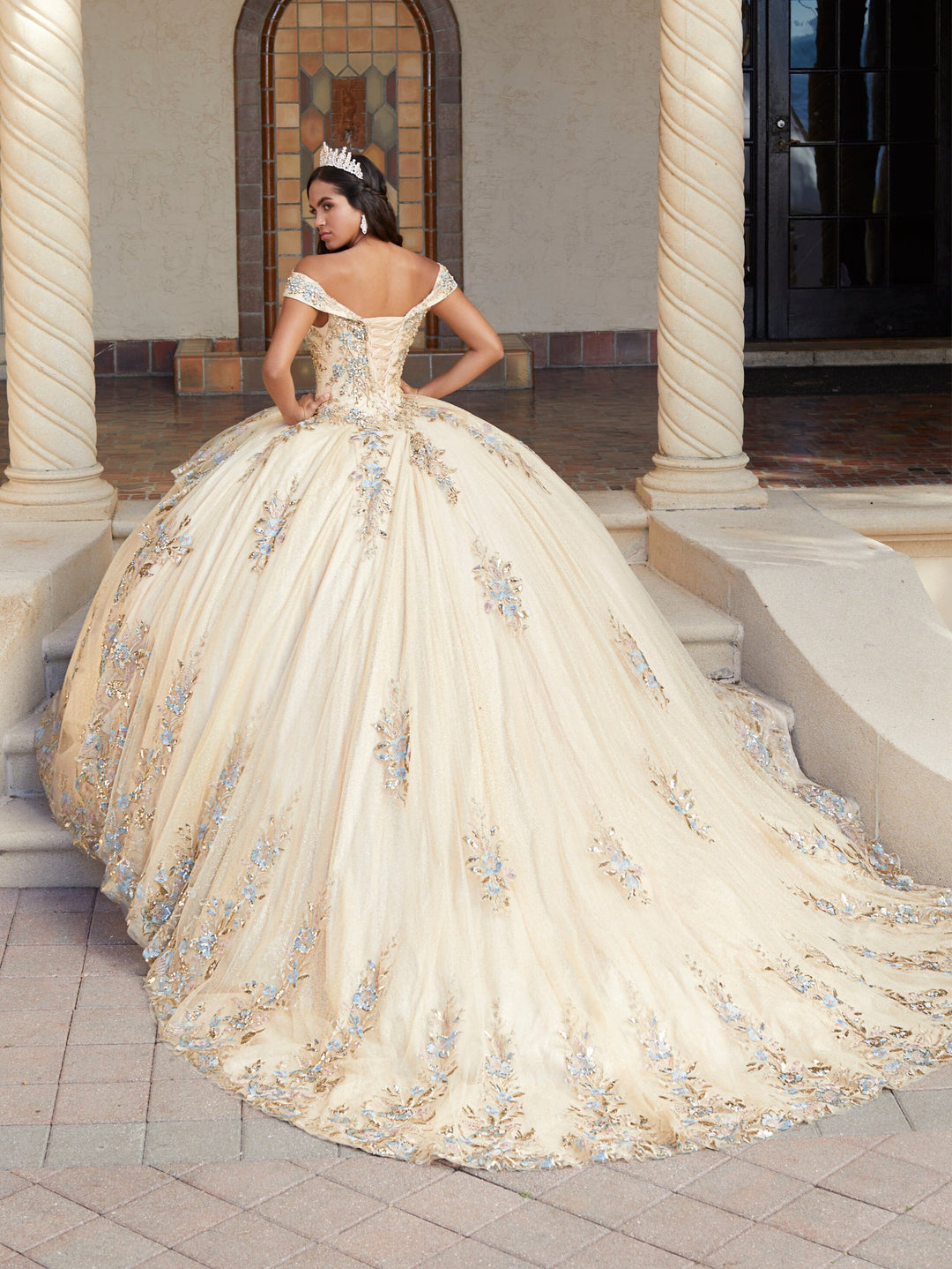 2-Piece High Low Quinceanera Dress by House of Wu 26058