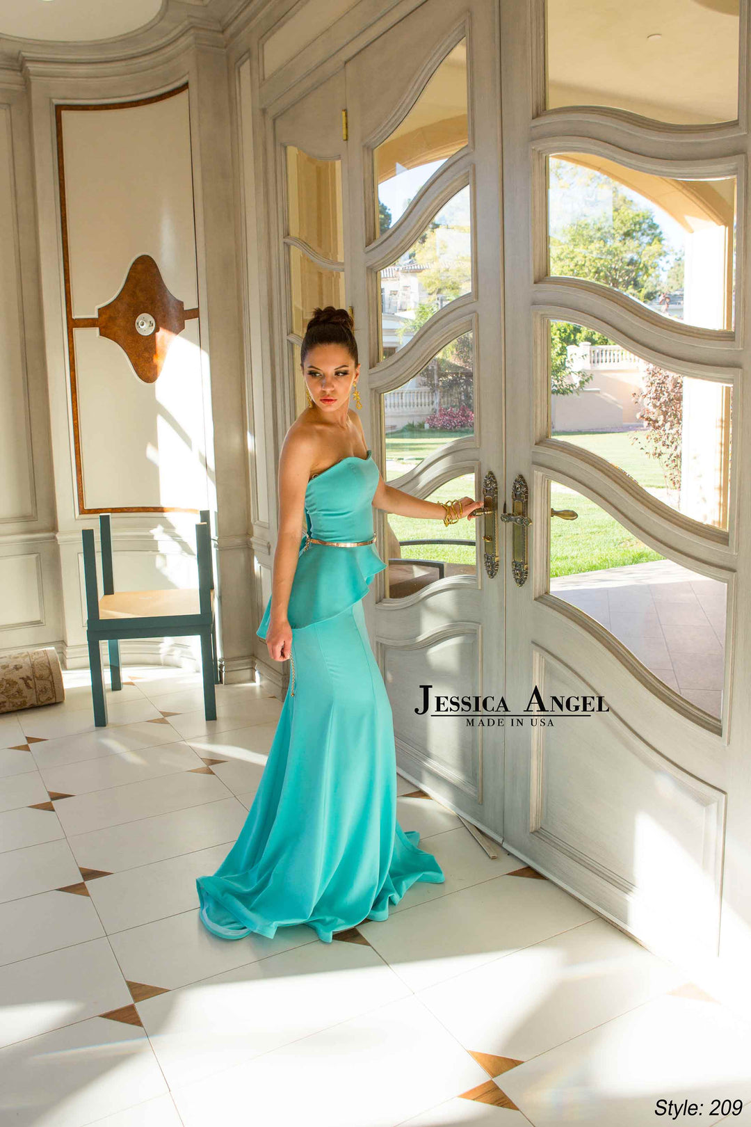 Odessa Strapless Peplum Gown by Jessica Angel 209