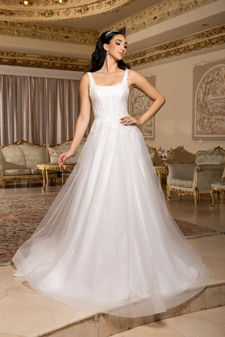 Applique Sleeveless Bridal Gown by May Queen RQ8249