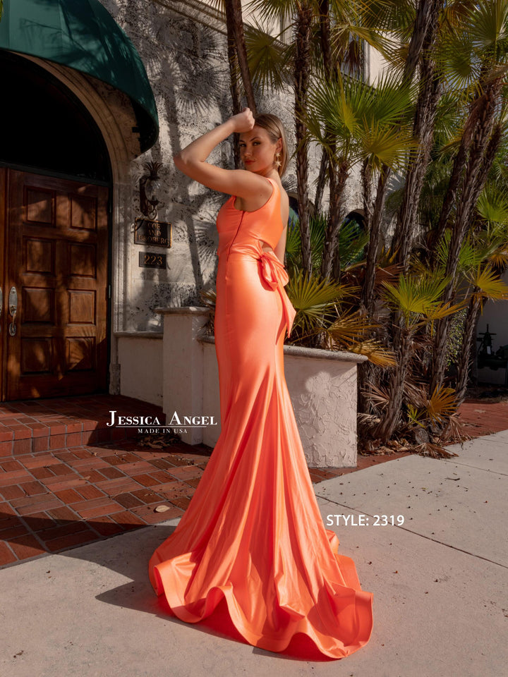 Jersey Fitted One Shoulder Gown by Jessica Angel 2319