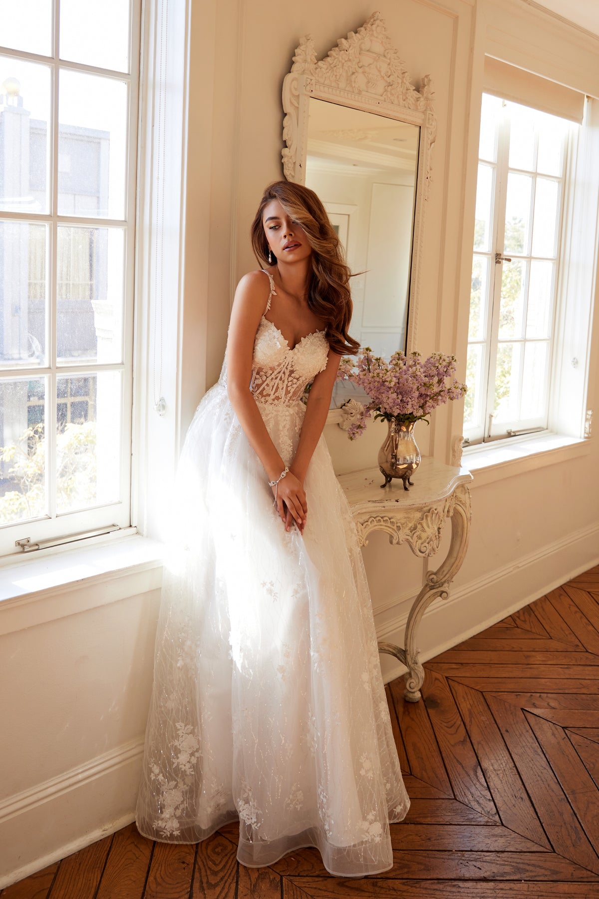 Applique Sleeveless A-line Bridal Gown by Juliet JT2495AW – ABC