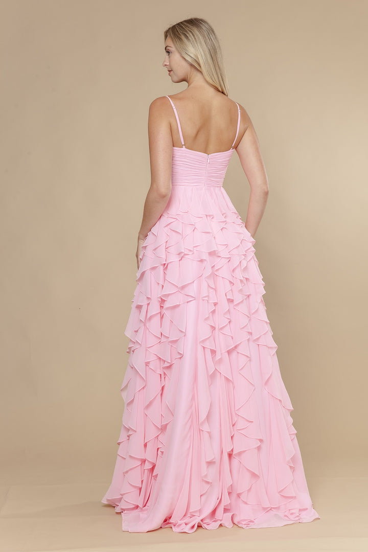 Sleeveless Ruffled A-line Gown by Poly USA 25024