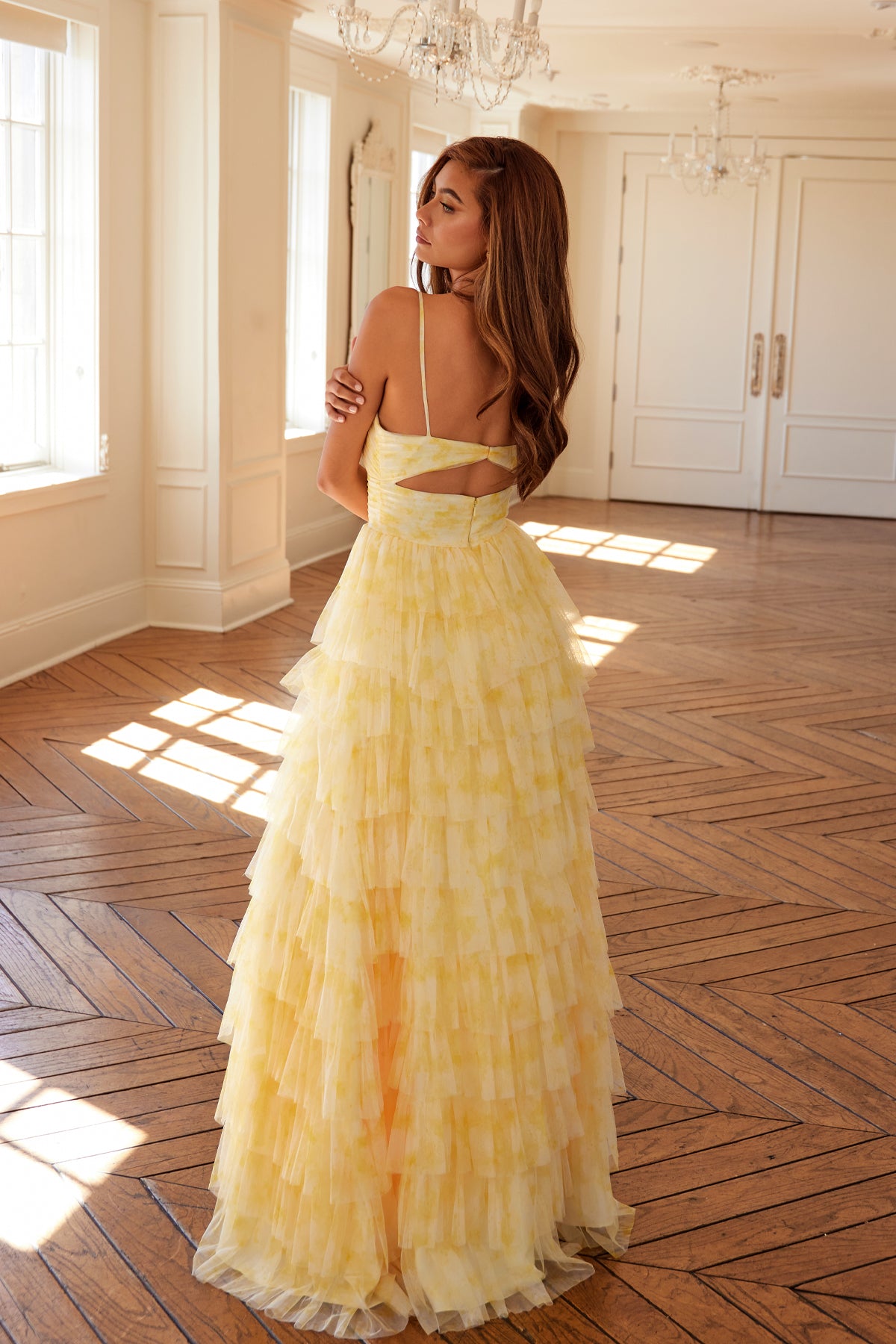 Print Sleeveless A-line Tiered Gown by Juliet JT2508A – ABC