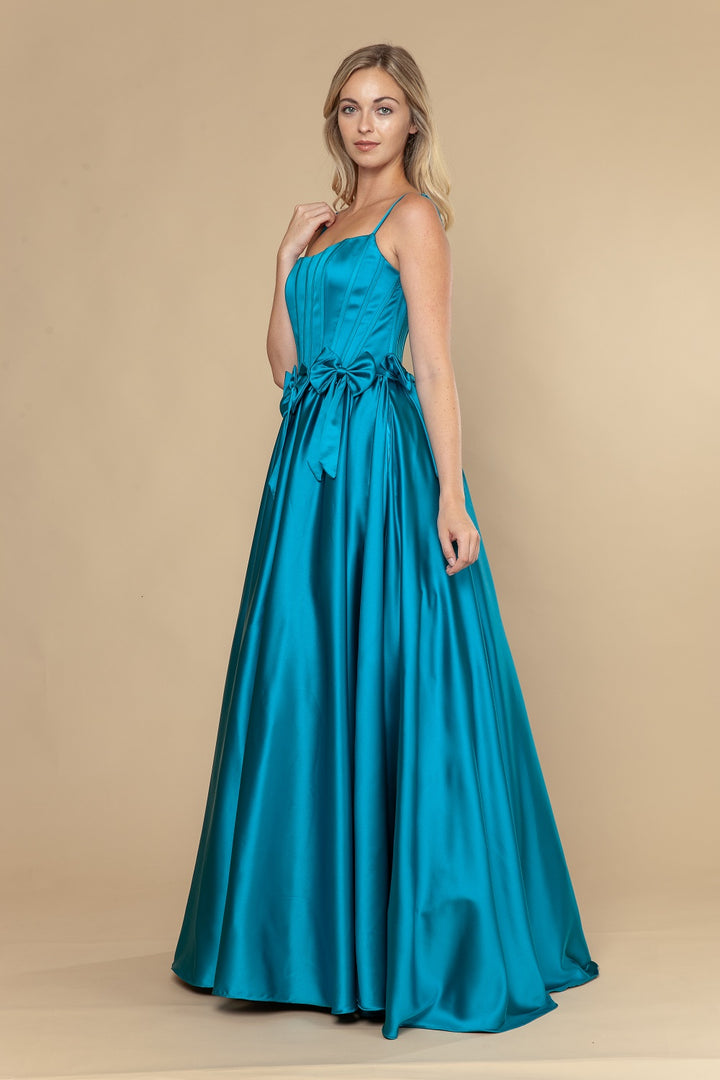 Satin Sleeveless A-line Gown by Poly USA 25116