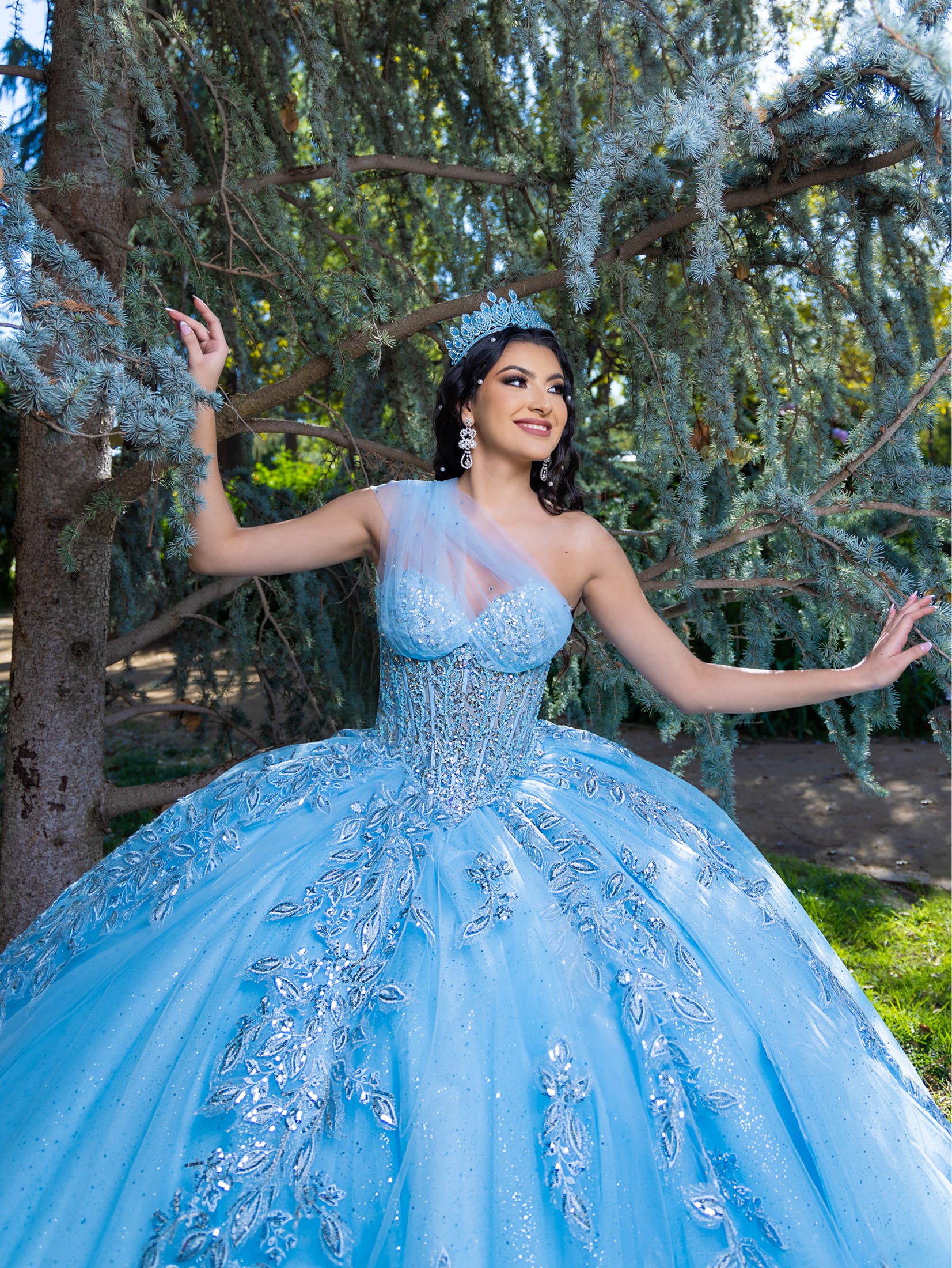 House of Wu Convertible Ball Gown with Short Skirt by Lizluo Quince 26089 8 Hunter