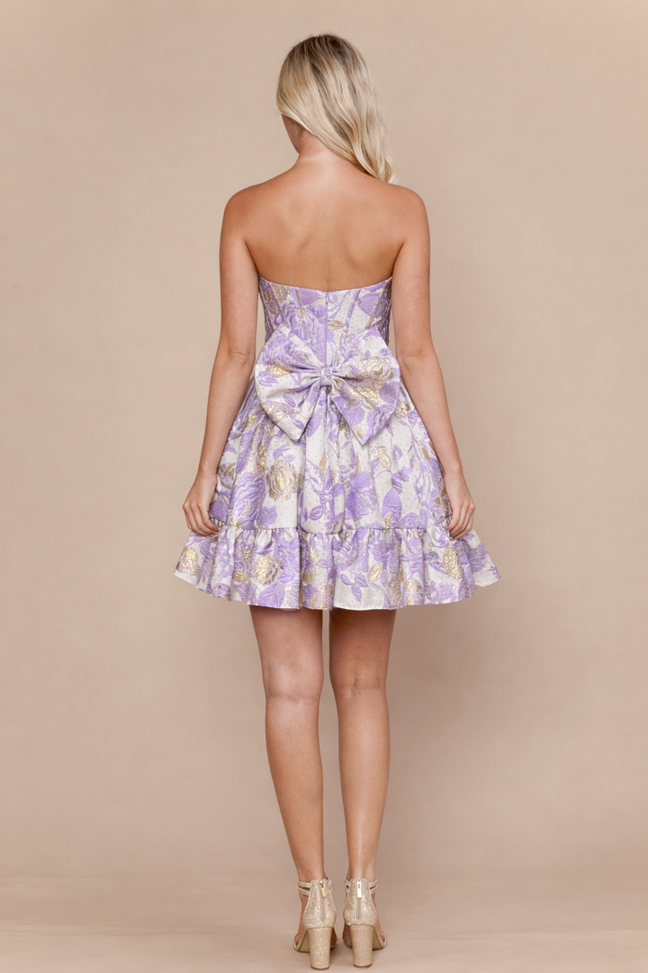 Jacquard Short Strapless Dress by Poly USA 26272