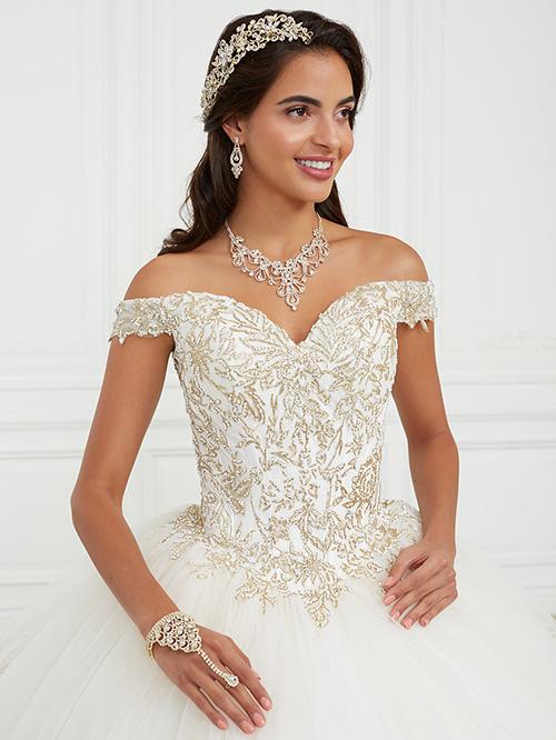 Glitter Applique Sweetheart Quinceanera Dress by House of Wu 26955