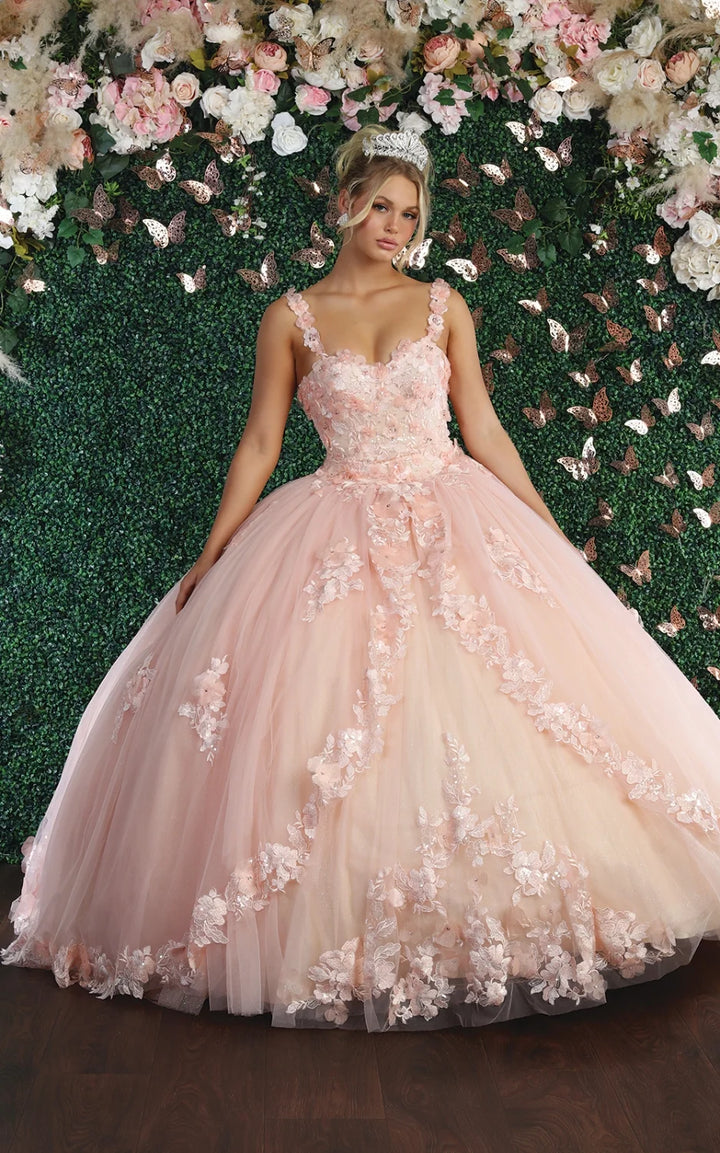 3D Floral Sleeveless Ball Gown by May Queen LK159
