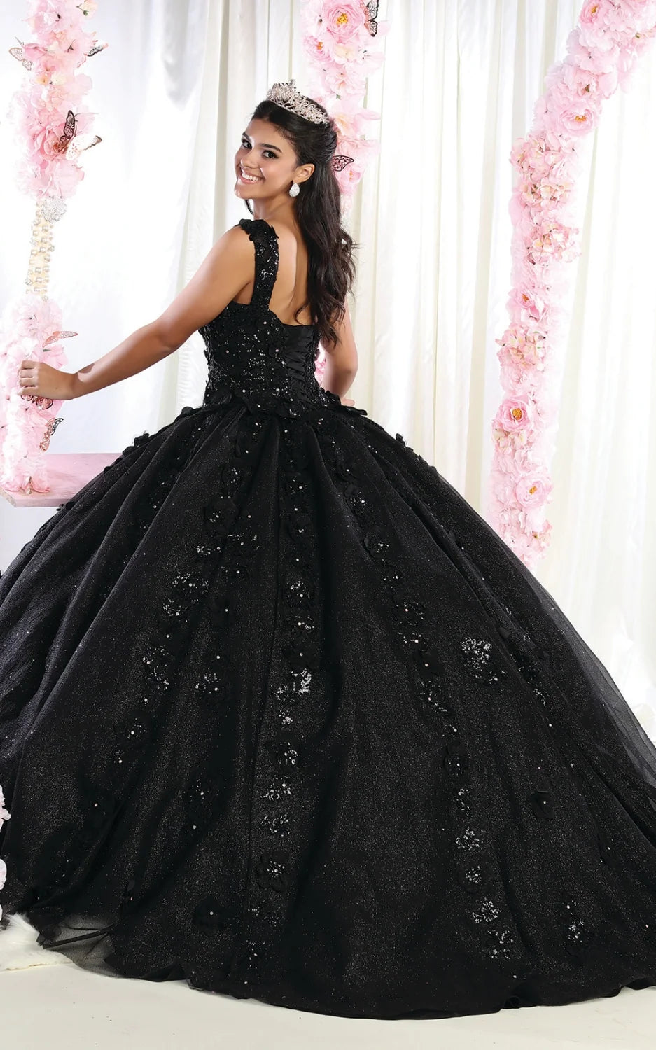 3D Floral Sleeveless Ball Gown by May Queen LK171