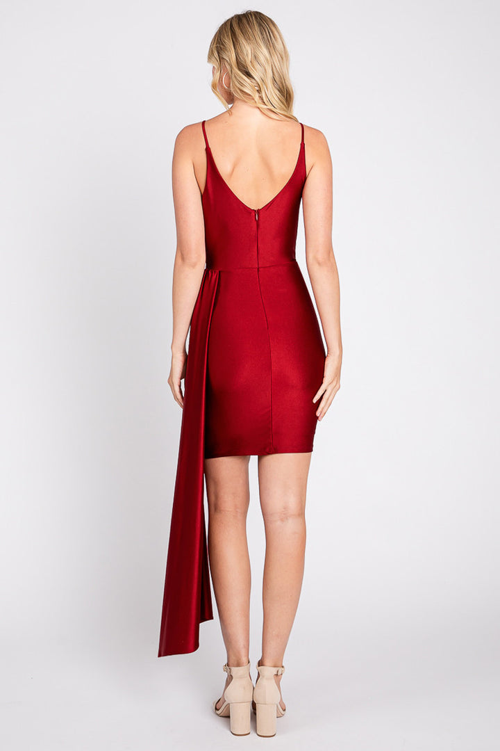 Fitted Short Sleeveless V-Neck Dress by Lenovia 3057