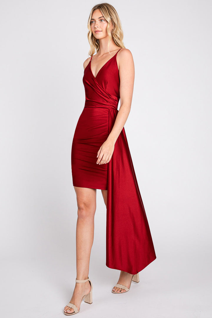 Fitted Short Sleeveless V-Neck Dress by Lenovia 3057