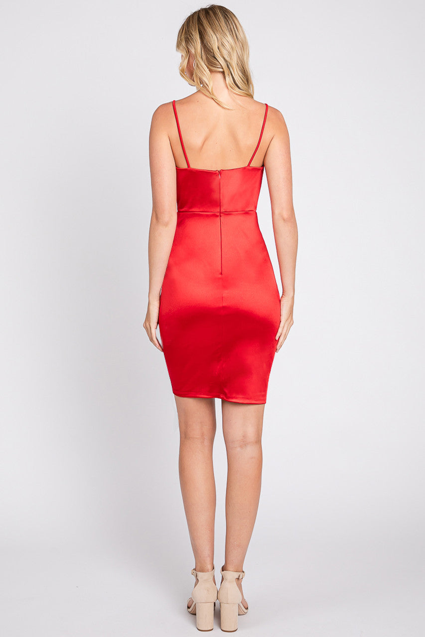 Fitted Short Sleeveless Cowl Dress by Lenovia 3058