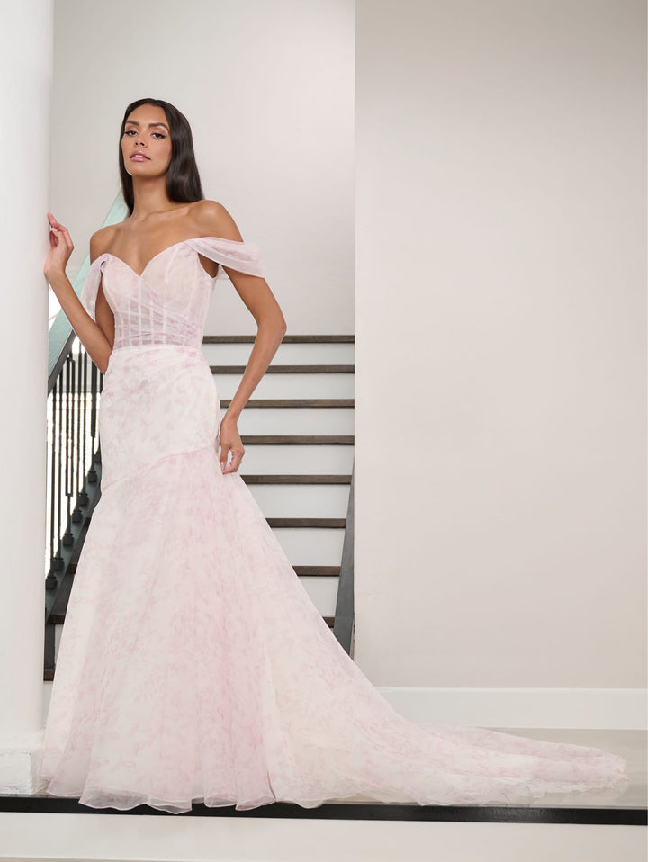 Fitted Off Shoulder Bridal Gown by Adrianna Papell 31292