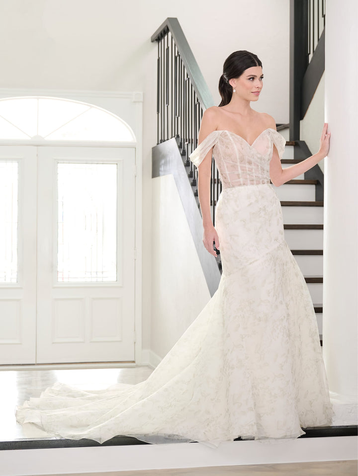 Fitted Off Shoulder Bridal Gown by Adrianna Papell 31292