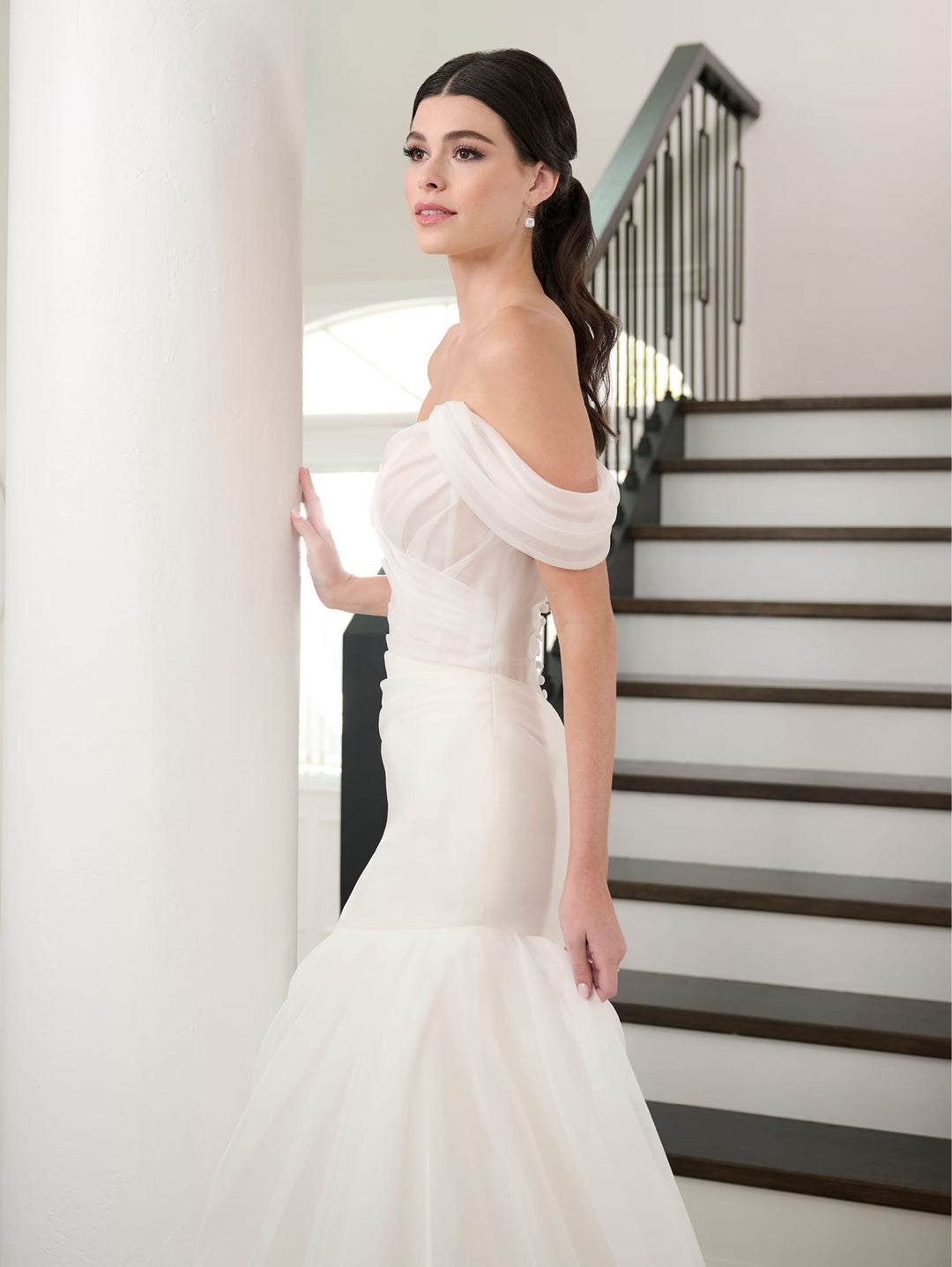 Fitted Off Shoulder Bridal Gown by Adrianna Papell 31292