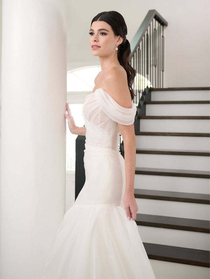 Fitted Off Shoulder Bridal Gown by Adrianna Papell 31292