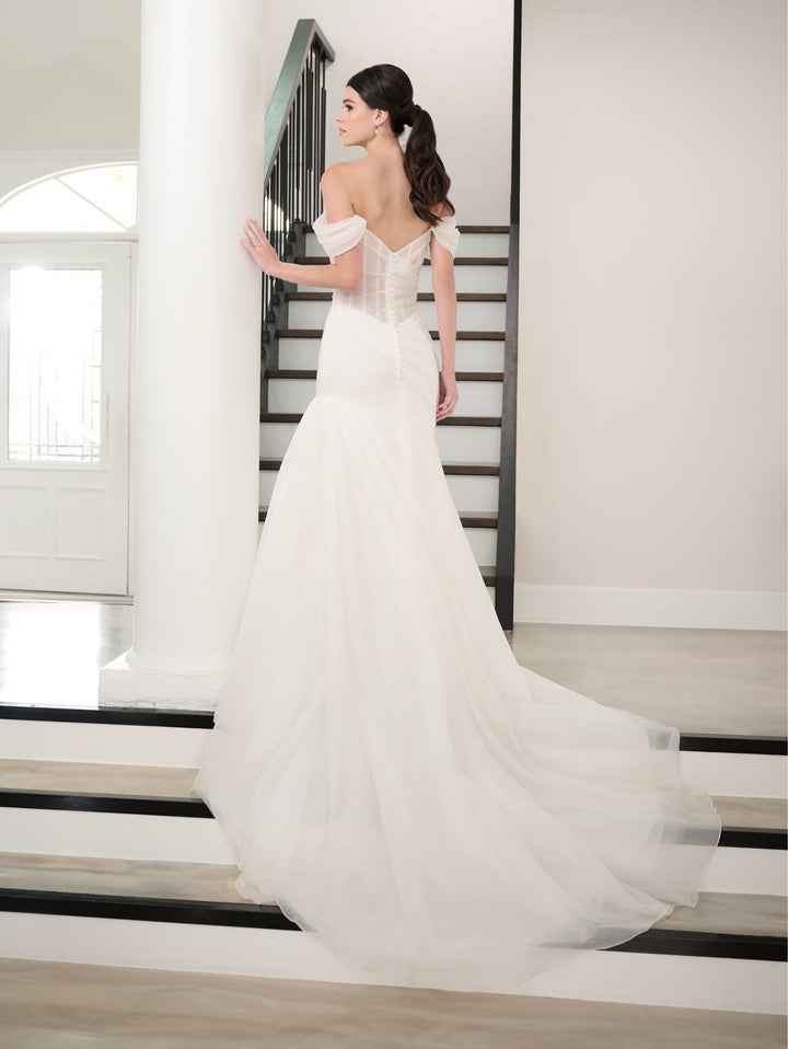 Fitted Off Shoulder Bridal Gown by Adrianna Papell 31292