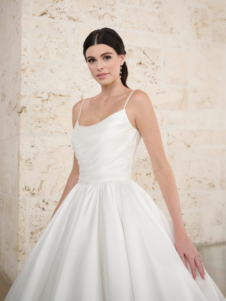 Satin Sleeveless A-line Bridal Gown by Adrianna Papell 31299
