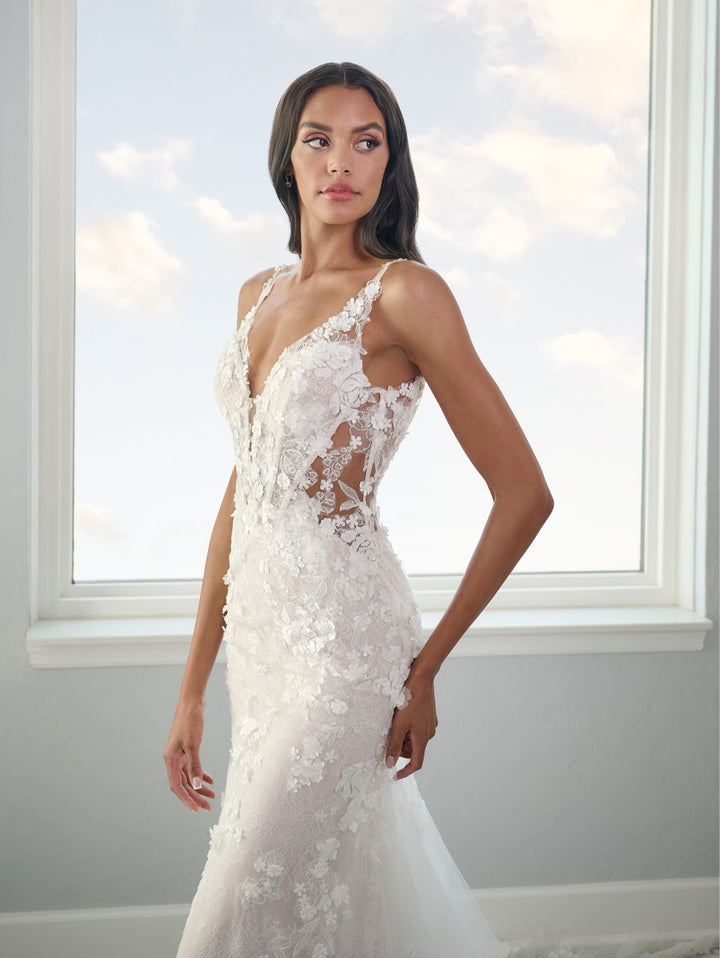 Fitted Applique Bridal Gown by Adrianna Papell 31304