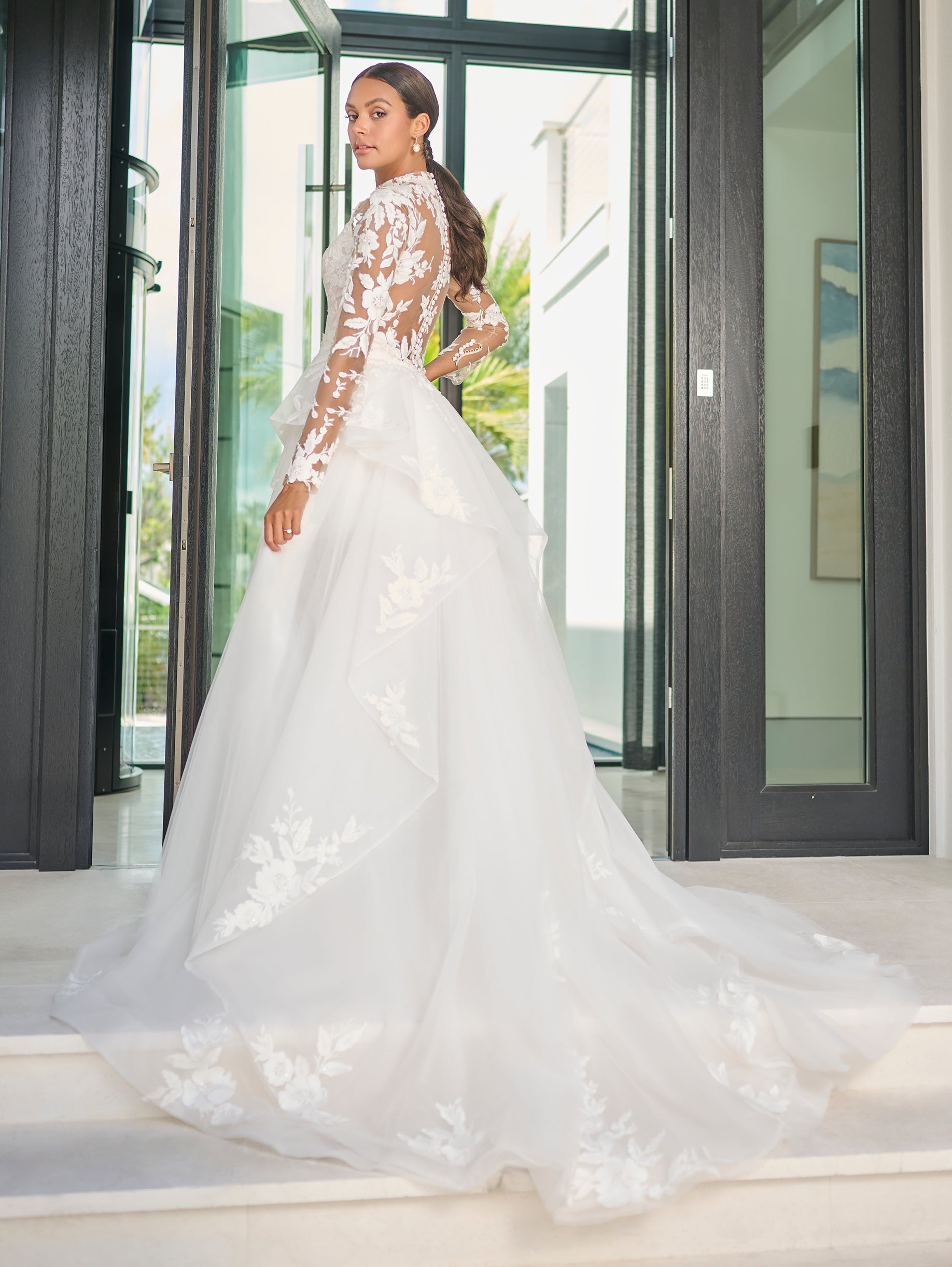 Long Sleeve Short Bridal Gown by Adrianna Papell 31319 – ABC Fashion