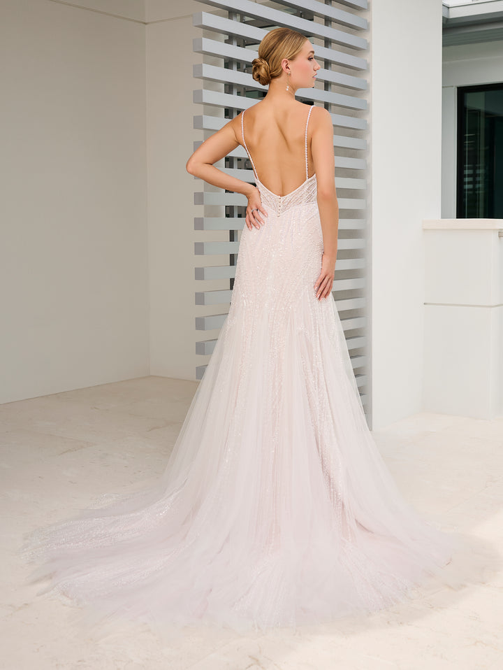 Beaded Fitted Sleeveless Bridal Gown by Adrianna Papell 31320