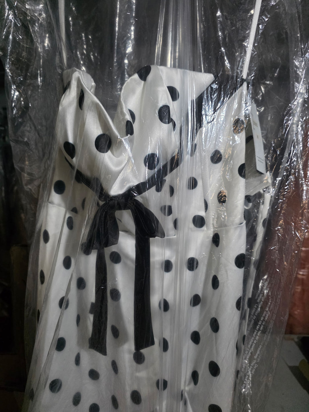 Polka Dot Strapless Tiered Gown by Poly USA 25202 - Outlet