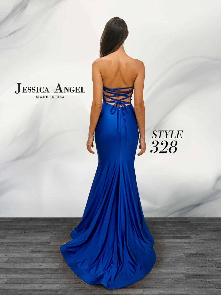 Jersey Fitted Strapless Gown by Jessica Angel 328