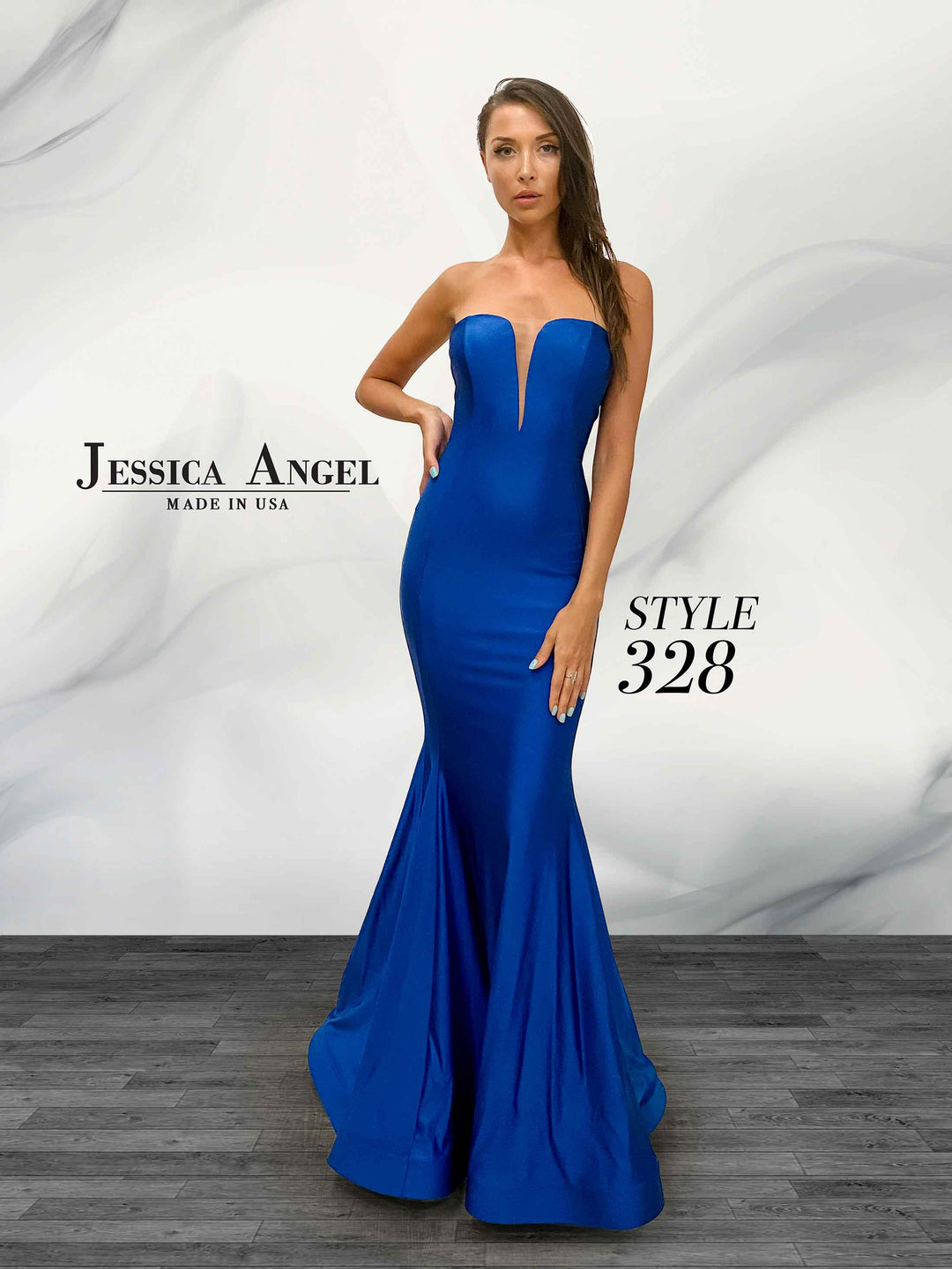 Jersey Fitted Strapless Gown by Jessica Angel 328