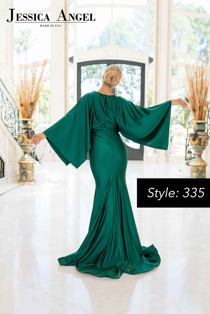 Jersey Fitted Long Sleeve Gown by Jessica Angel 335