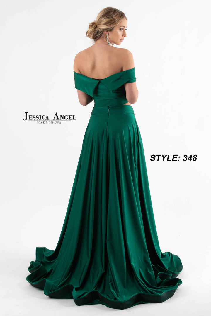 Jersey 2-Piece Off Shoulder Gown by Jessica Angel 348