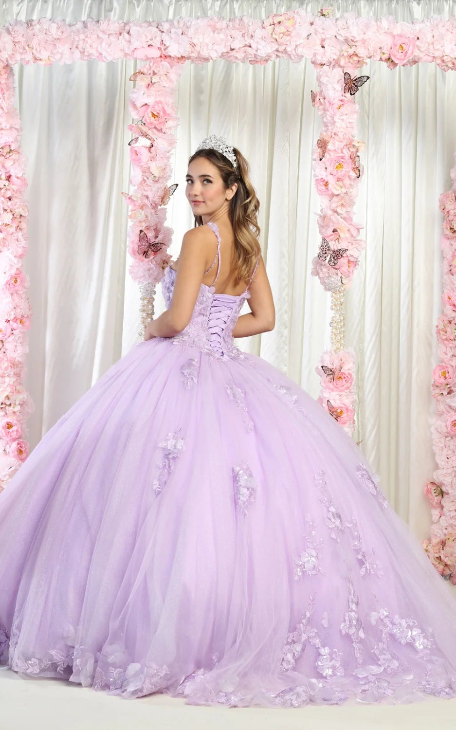 3D Floral Sleeveless Ball Gown by May Queen LK159
