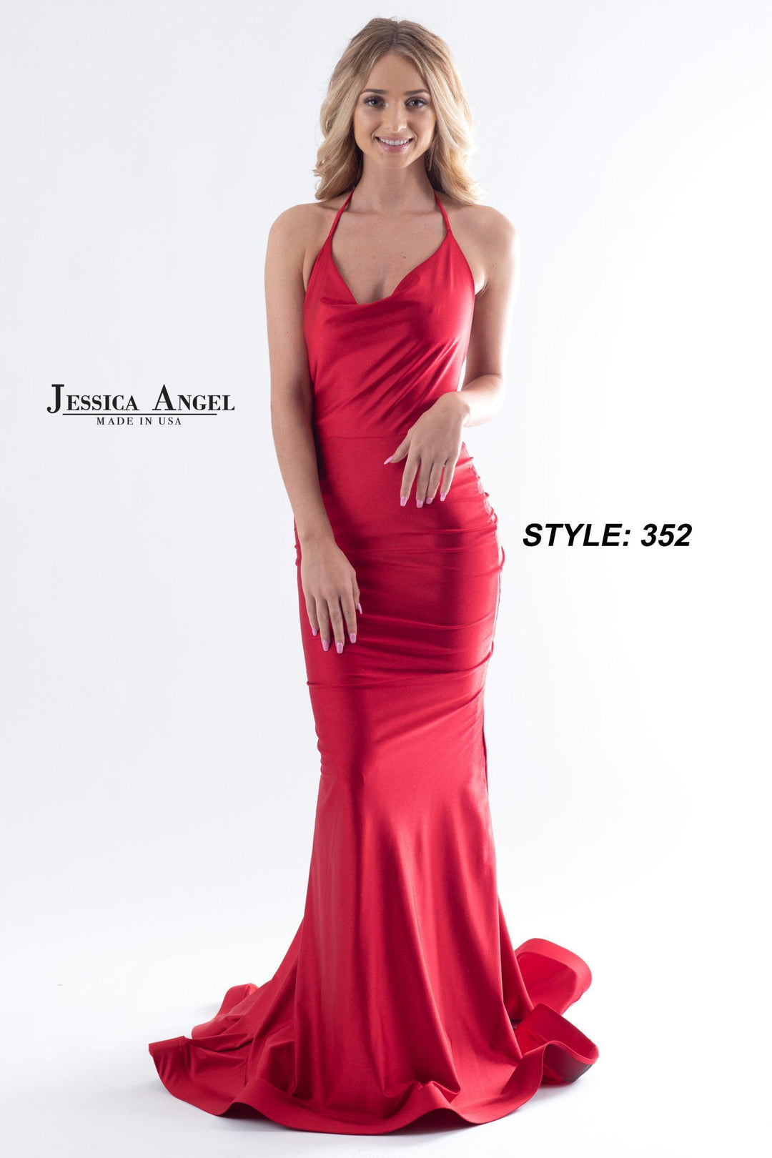 Jersey Fitted Cowl Gown by Jessica Angel 352